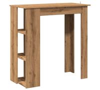 (artisan oak) vidaXL Bar Table with Shelf Bar High Table Bistro Pub Table Engineered Wood