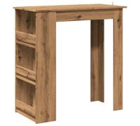 (artisan oak) vidaXL Bar Table with Storage Rack Bar High Table Pub Table Engineered Wood