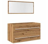 (artisan oak) vidaXL Bathroom Cabinet Vanity Unit with Mirror Sink Cabinet Engineered Wood