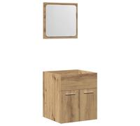 2 Piece Bathroom Furniture Set Engineered Wood