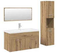 (artisan oak) vidaXL Bathroom Furniture Set Chipboard Wall Mirror Multi Sizes Multi Colors