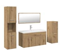 (artisan oak) vidaXL Bathroom Furniture Set Chipboard Wall Mirror Multi Sizes Multi Colors