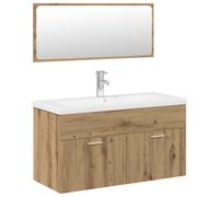 (artisan oak) vidaXL Bathroom Furniture Set Chipboard Wall Mirror Multi Sizes Multi Colors