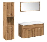 (artisan oak) vidaXL Bathroom Furniture Set Chipboard Wall Mirror Multi Sizes Multi Colors
