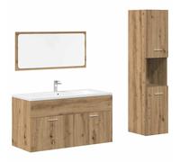 (artisan oak) vidaXL Bathroom Furniture Set Chipboard Wall Mirror Multi Sizes Multi Colors