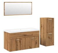 (artisan oak) vidaXL Bathroom Furniture Set Chipboard Wall Mirror Multi Sizes Multi Colors