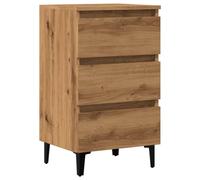 (artisan oak) vidaXL Bed Cabinets with Metal Legs Nightstand Side Table Storage Bed Table