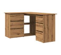 (artisan oak) vidaXL Corner Desk Chipboard Home Office Computer Study Table Multi Colours