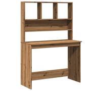 (artisan oak) vidaXL Desk with Shelves Standing Desk Study Writing Table Engineered Wood