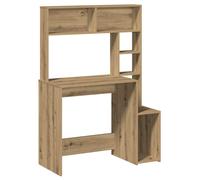 vidaXL Desk with Shelves Artisan Oak 100x45x140 cm Engineered Wood, office desk, study desk, standing desk, computer desk, writing desk