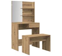 (artisan oak) vidaXL Dressing Table Set HomeVanity Table Makeup Vanity Desk Cosmetic Table