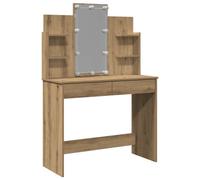 (artisan oak) vidaXL Dressing Table with LED Lights Cosmetic Table Makeup Desk
