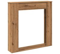 vidaXL Fireplace Surround/Mantel - Artisan Oak Engineered Wood, For Electric LED Flames, 100x20x100 cm, Stable & Durable - Home/Living Room Decor, Practical Shelf