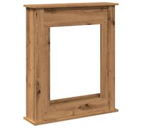 vidaXL Fireplace Surround - Artisan Oak Engineered Wood Mantel, Compatible with LED Flame, Top Shelf, Easy Maintenance, 75 x 20 x 87.5 cm