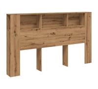 (artisan oak) vidaXL Headboard Cabinet Bedroom Bookcase Backboard Bed Header Storage Cabinet