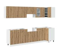 (artisan oak) vidaXL Kitchen Cabinet Set 11 Piece with Worktop White with/without Worktop