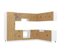 (artisan oak) vidaXL Kitchen Cabinet Set 14 Piece Cabinet Cupboard Kalmar Engineered Wood