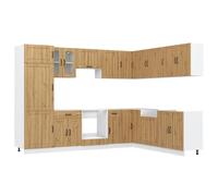 (artisan oak) vidaXL Kitchen Cabinet Set 14 Piece Cabinet Cupboard Lucca Engineered Wood