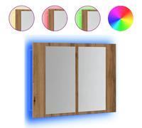(artisan oak) vidaXL LED Bathroom Mirror Cabinet Washroom Mirror Storage Cupboard Organiser
