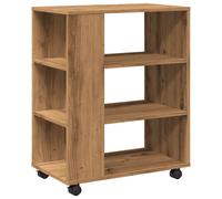 (artisan oak) vidaXL Rolling Cabinet Office Side Table Hall Drawer Cabinet Engineered Wood