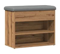(artisan oak) vidaXL Shoe Bench Artisan Oak 62x32x50 cm Engineered Wood bench storage bench