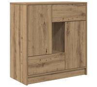 (artisan oak) vidaXL Sideboard with Drawers and Doors Black Oak 70.5x34x74.5 cm