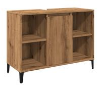 vidaXL Single Door 4 Open Compartment Artisan Oak Bathroom Sink Cabinet