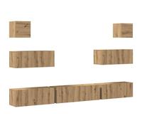 (artisan oak) vidaXL TV Cabinet Set 7 Piece Engineered Wood Media TV Console Multi Colours
