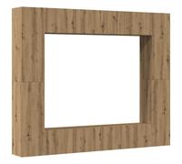vidaXL Wall Mounted TV cabinets 8 pcs Artisan Oak Engineered Wood - Brown, Brown