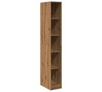 Artisan Oak Wardrobe 30 x 50 x 200 cm with Storage Space, Clothes Rail and Shelves, Compact for Bedroom, Hallway, Children's Room, Modern Storage System
