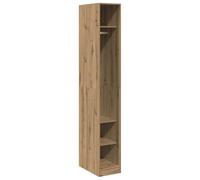 Artisan Oak Wardrobe Made of Wood 30 x 50 x 200 cm Compact with Clothes Rail and Shelves for Bedroom, Hallway and Dressing Room, Modern Storage Space