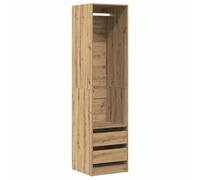 Artisan Oak Wardrobe, Wood Composite, 50 x 50 x 200 cm, Compact Storage Space with Clothes Rail and Shelves for Bedroom, Hallway, Dressing Room, Modern Organiser System