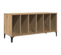 Artisan Oak Wood Composite Cupboard, 100 x 38 x 48 cm with Metal Legs, Modern Sideboard Cabinet for Living Room and Office, Versatile Storage Space and Organiser for Records and More