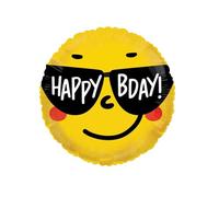 Artisan Owl Happy BDay Sunglasses Smiley Face 30" Foil Birthday Party Balloon