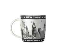 Artisan Owl New York Skyline with Brooklyn Bridge Bone China Mug - Iconic New York Design, Perfect for Coffee Lovers (Black & White)