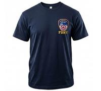 Artisan Owl NY Police Department-Inspired Embroidered Patch T-Shirt, Regular, Navy(Small), Navy-blue, XL