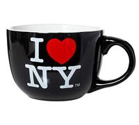 Artisan Owl Officially Licensed I Love New York Jumbo Extra Large 20oz Ceramic Latte Mug/Soup Mug (Black)