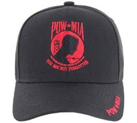 Artisan Owl POW MIA You are Not Forgotten Military Baseball Cap - Adjustable Plastic Closure, Black and Red, One size