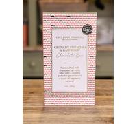 Artisan Pistachio & Raspberry Milk Chocolate Bar - Mega Crunchy Handcrafted Belgian Chocolate - Handmade in London - Giuliana Pimenta (200g)