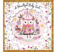 Artisan Range - Beautiful Baby Girl - Congratulations - Pink Owl - Tri-fold Card