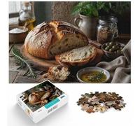 Artisan Sourdough Bread with Rosemary and Oli Jigsaw Puzzle, 1000 Piece | For puzzle lovers in winter, this adult jigsaw puzzle with 1000 pieces offers a classic activity for Christmas.