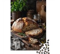 Artisan Sourdough Bread with Rosemary and Oli Jigsaw Puzzle, 1000 Piece | For relaxed weekends at home, this adult jigsaw puzzle with 1000 pieces combines concentration with relaxation.