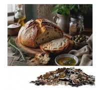 Artisan Sourdough Bread with Rosemary and Oli Jigsaw Puzzle, 300 Pieces