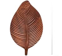 Artisan Walnut Wood Leaf Shaped Tray Handcrafted Serving Platter for Breakfast Fruit Cake Dining 30x13.5cm(B：30 * 18 cm)