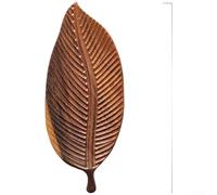 Artisan Walnut Wood Leaf Shaped Tray Handcrafted Serving Platter for Breakfast Fruit Cake Dining 30x13.5cm(A：30 * 12 cm)