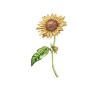 Artisanal Crafted Sunflowers Brooch Detailed Petals Alloy Fashion Accessory For Hats Bags And Outfits Stylish Sunflower Lapel Pin