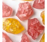 Artisanal Crystal Candy Sweets. Pink and Yellow Mixed Flavours. UK Tiktok Sweets, Crispy on the outside and jelly like on the inside. Different Flavours - Including Strawberry & Orange