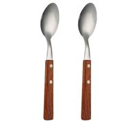 Artisanal Dining Companion, Food Grade 18_8 Stainless Steel Flatware Set, Elegant Wooden Handle Cutlery Set For Kitchens Restaurants Dessert Shops