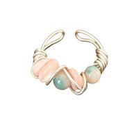 Artisanal Entangled Bead Rings Made with Natural Minerals Trendy and Lightweight Accessory for Dates Gatherings Natural Stone Jewelry
