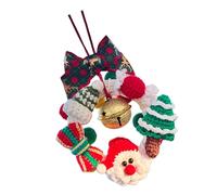 Artisanal Knitted Vehicle Charm Handwoven Christmas Car Hanging Decoration Stable Wool Knitted Festival Ornament Handmade Christmas Car Ornament